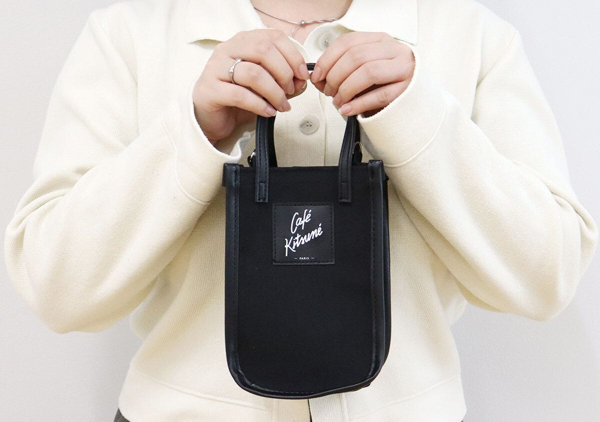 手持ち カフェキツネ看板マダムスマホショルダー手持ち