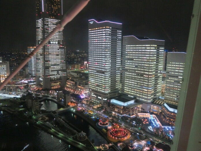 大観覧車コスモクロック21からの眺め(2015年12月24日撮影)