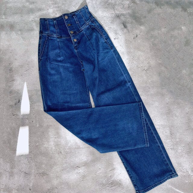 GUコルセットジーンズ　ブルー