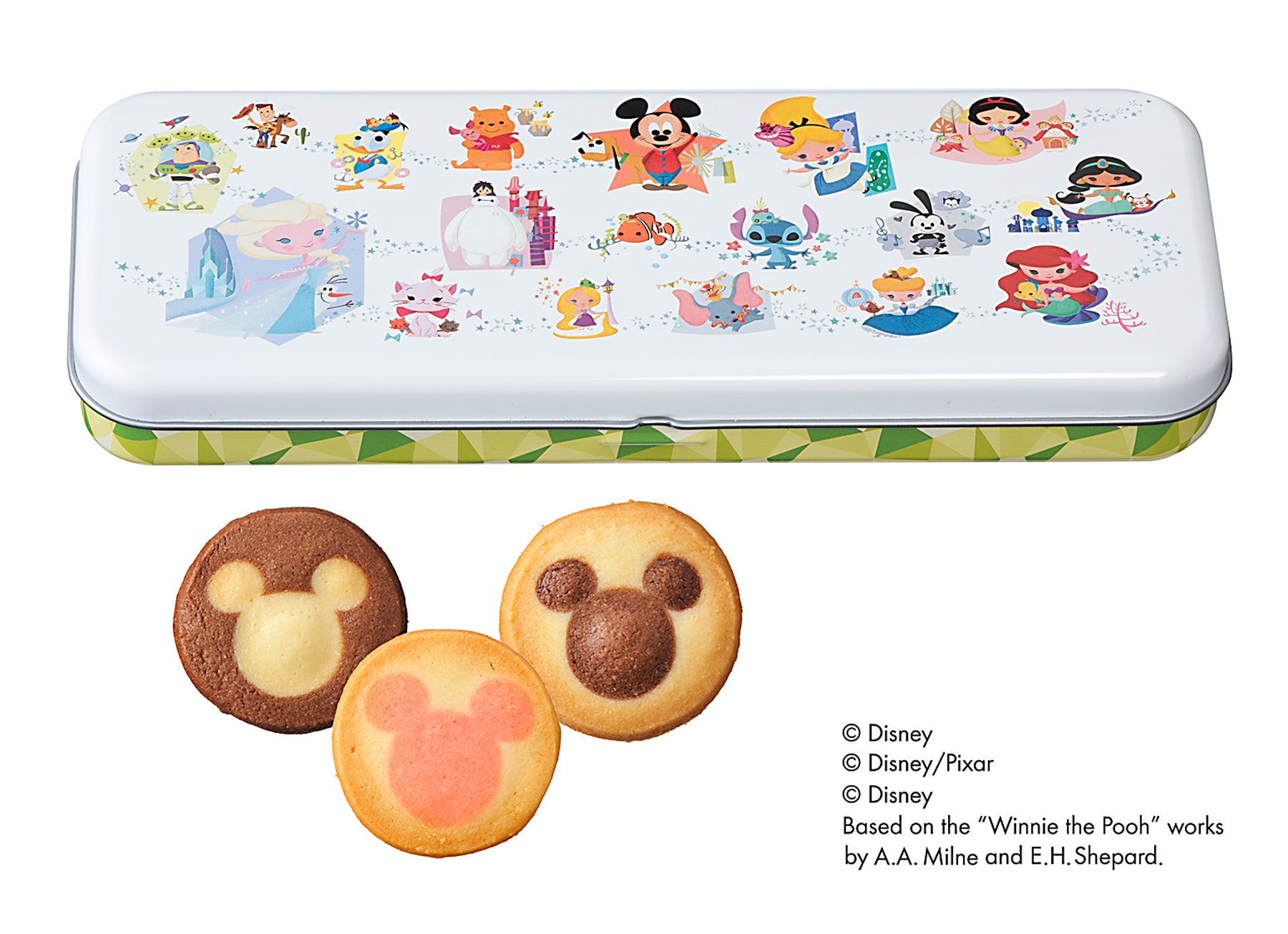 “ディズニー”イースタークッキー缶(3種12個入)￥900（税込￥972）／（C）Disney／（C）Disney/Pixar／（C）Disney. Based on the “Winnie the Pooh” works by A.A. Milne and E.H. Shepard. 