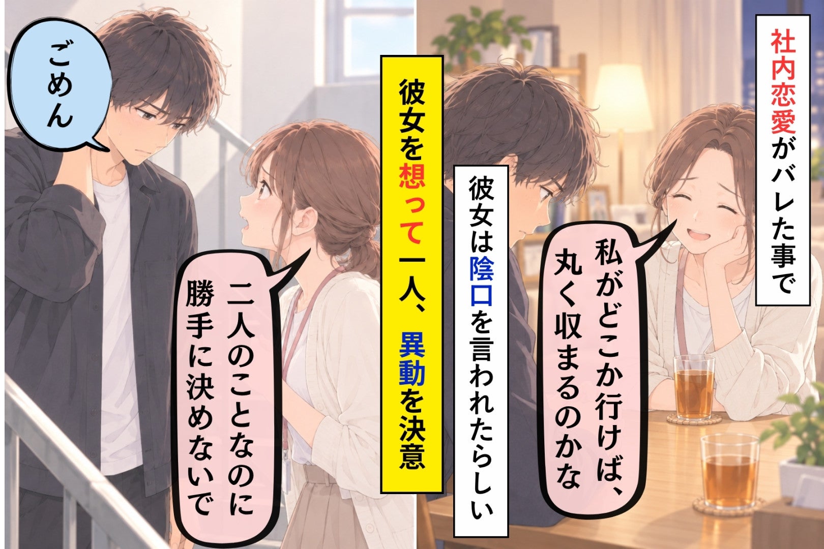 「私がどこか行けば、丸く収まるのかな」笑ってそう言った彼女より先に、俺が部長に異動を願い出た理由