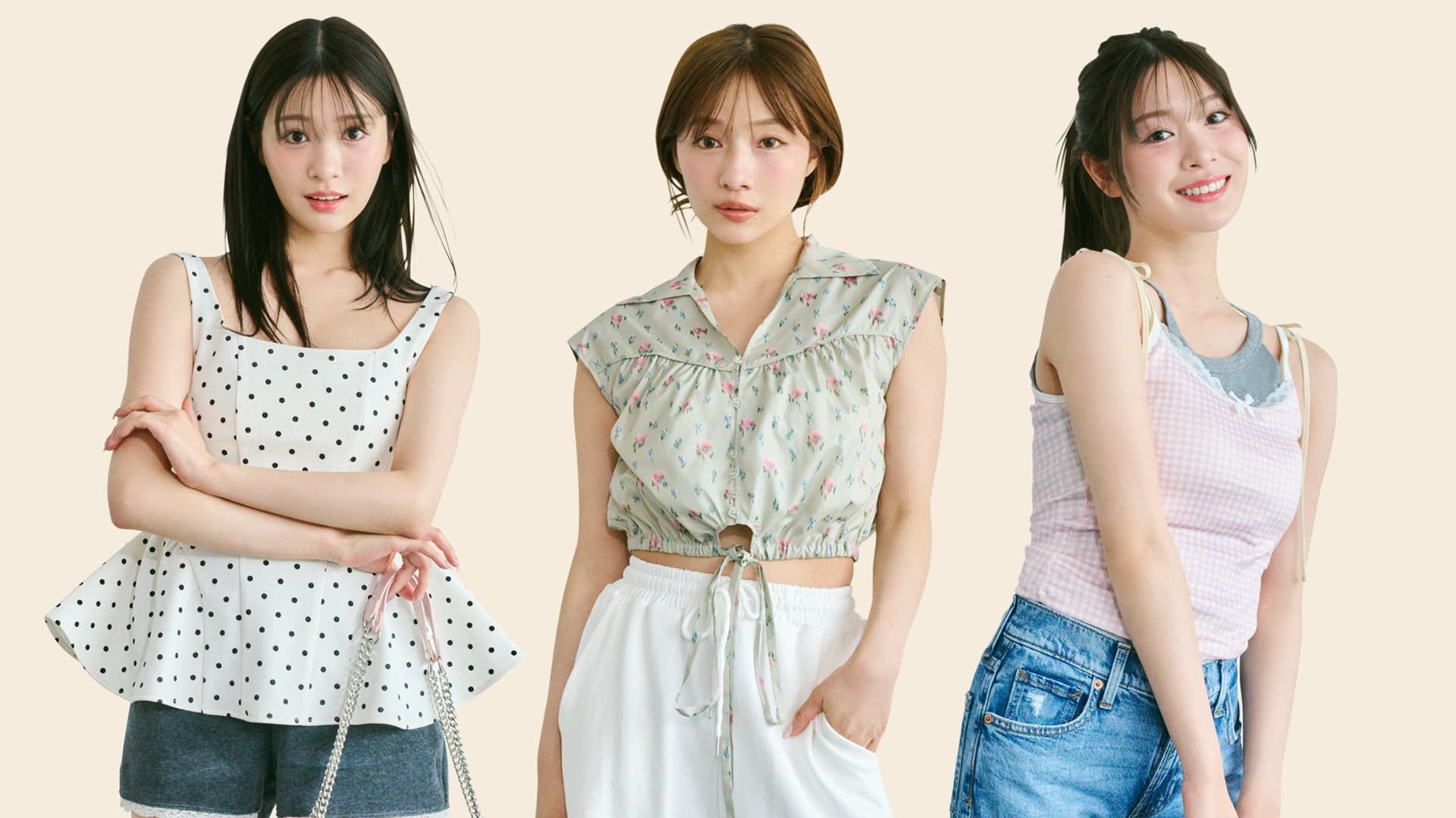 片思いの彼に“可愛い”と思わせる♡ 色と柄で攻めた【ヘルシーコーデ】3選