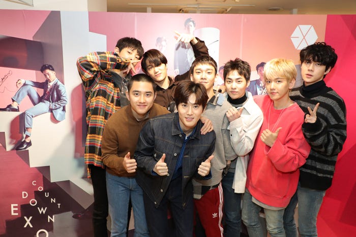 渋谷マルイポップアップストアを訪問したEXO(提供写真)