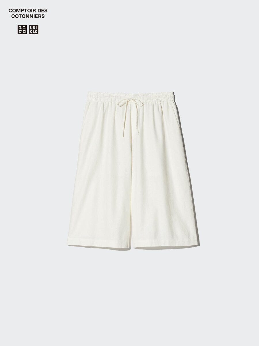 ユニクロのリネンブレンドキュロット