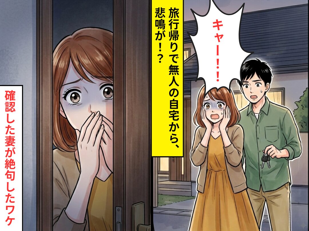 ”旅行帰り”で無人のはずの家から…悲鳴が聞こえる！？直後、確認しに行った妻は⇒待っていた光景に絶句！？
