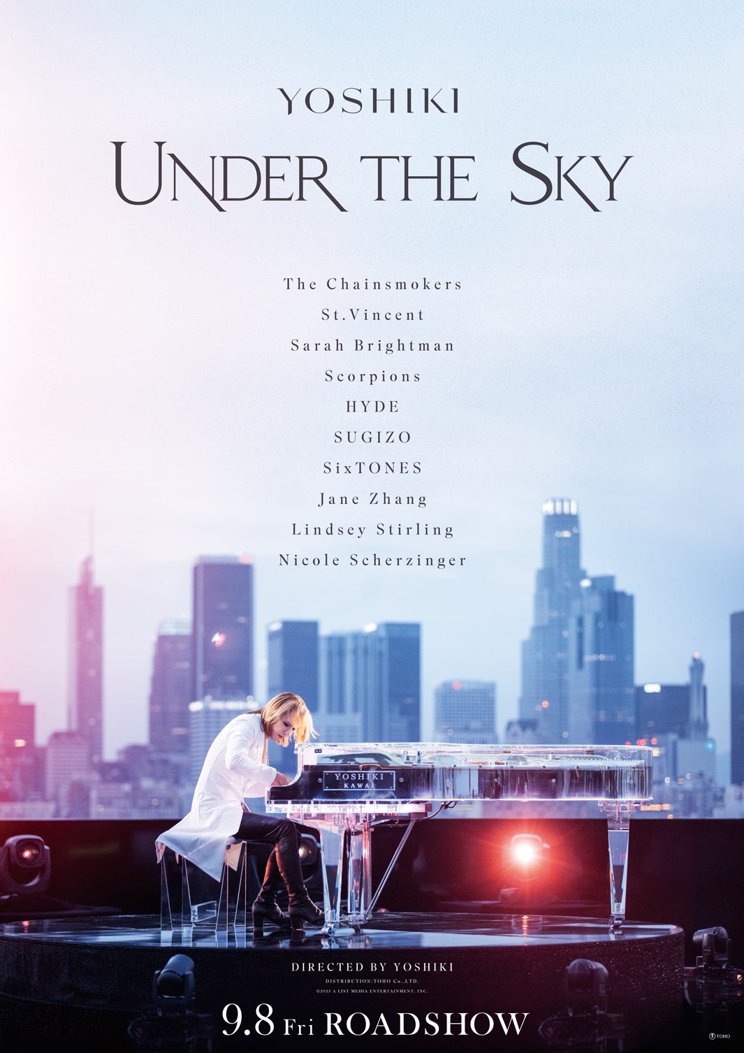 『YOSHIKI：UNDER THE SKY』キービジュアル（C）2023 A LIST MEDIA ENTERTAINMENT, INC.
