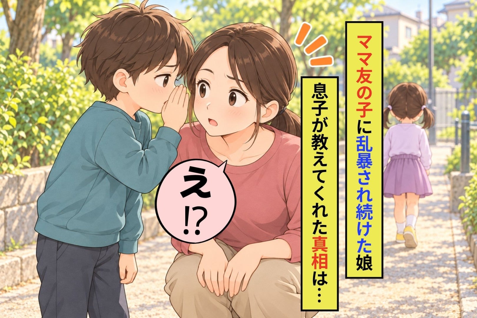 ママ友の子を乱暴だと決めつけていた私。年長の息子がこっそり耳打ちした一言