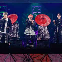 「NEWS 20th Anniversary LIVE 2023 in TOKYO DOME BEST HIT PARADE！！！～シングル全部やっちゃいます～」を開催したNEWS（左から）小山慶一郎、増田貴久、加藤シゲアキ（提供写真）