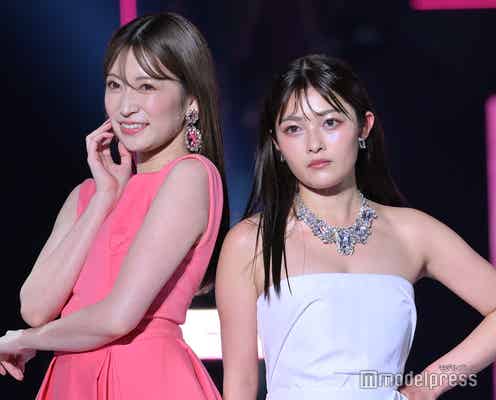 吉田朱里&井上咲楽、美肌際立つワンピース姿で登場 色気溢れる<TGC 2022 A/W>