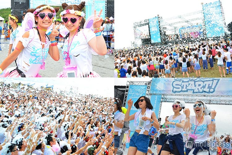 画像1 70 バブルラン 1万2千人が泡まみれに 野外パーティで会場興奮 体験レポ モデルプレス