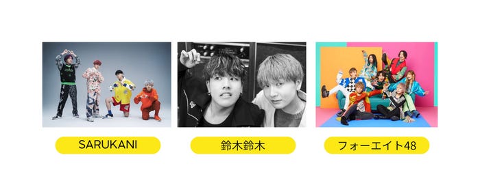 SARUKANI、鈴木鈴木、フォーエイト48(提供写真)