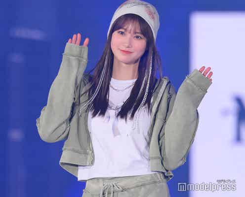 生見愛瑠、美太もも全開 ミリタリーコーデが今っぽい【TGC 2024 S/S】