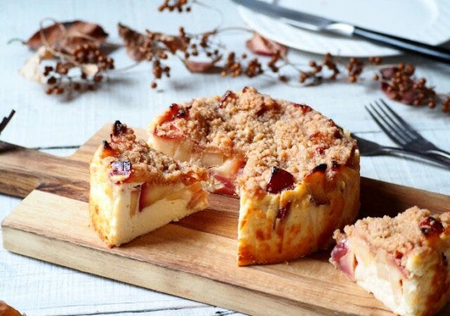 アップルクランブルチーズケーキ
