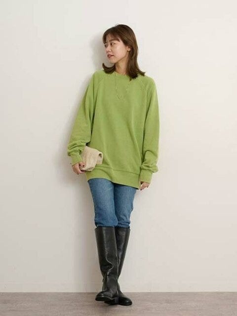 ロングブーツ　コーデ　秋