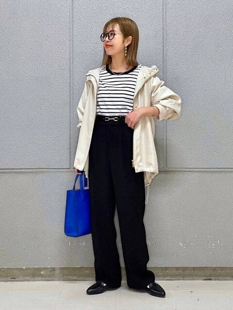 グローバルワーク　優秀パンツ　低身長　スタイルアップコーデ　ウツクシルエットワイドパンツ