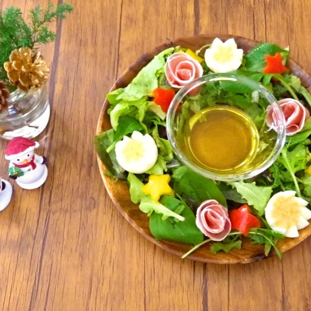 コストコのオーガニックベビーリーフで作ったサラダの写真