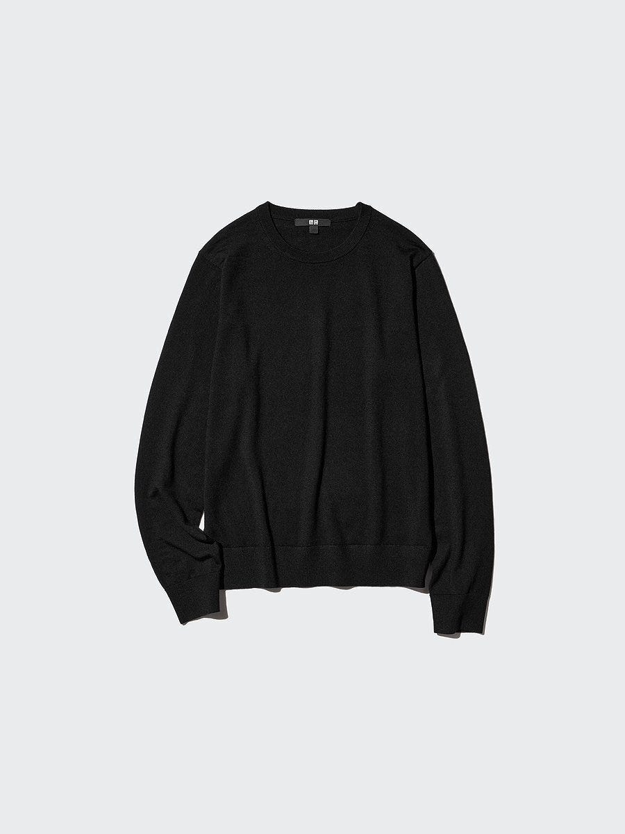 ユニクロのメリノクルーネックセーター