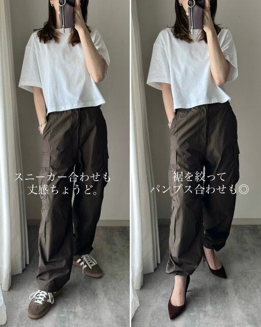 ユニクロ ワイドフィットカーゴパンツ 着こなし ユニクロのワイドフィットカーゴパンツ着こなし2