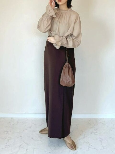 秋コーデ　ブラウン