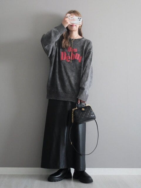 ワントーンカジュアル 2025秋レザースカートワントーンカジュアル