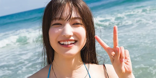 櫻坂46大園玲、初水着姿で美バスト開放 1st写真集第5弾カット公開