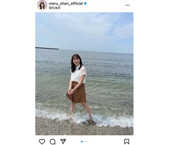 Hkt48 田島芽瑠 浜辺で清涼感あふれるデート風ショットに反響 夏の天使ですね モデルプレス