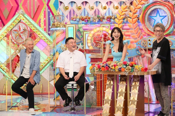 田村亮、山崎弘也、森咲智美、田村淳(C)テレビ朝日