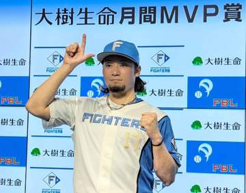 日本ハム・伊藤大海 5月4勝0敗で3度目月間MVP「真っすぐの強さが戻ってきたのが一番」 今後の目標は「背番号分は必ず勝ちたい」