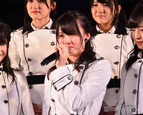 AKB48チームA新キャプテン岡部麟、会見中に涙止まらず<「目撃者」公演>