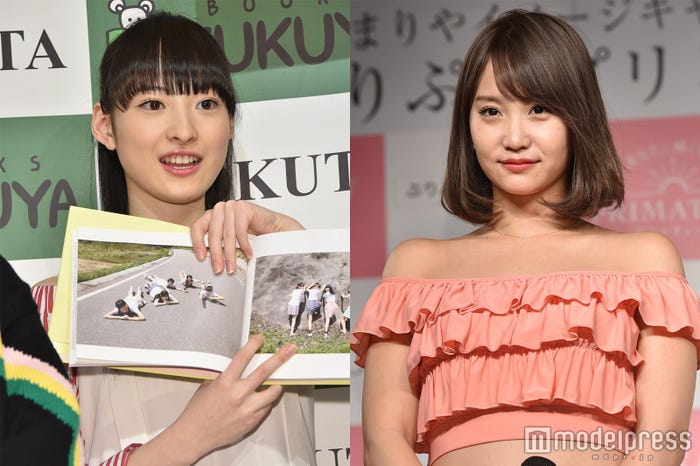 松野莉奈さん(左)と撮影で共演していた永尾まり (C)モデルプレス