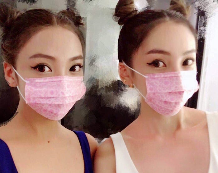 ざわちん(左)がMEGBABY(右)のものまねメイクに挑戦