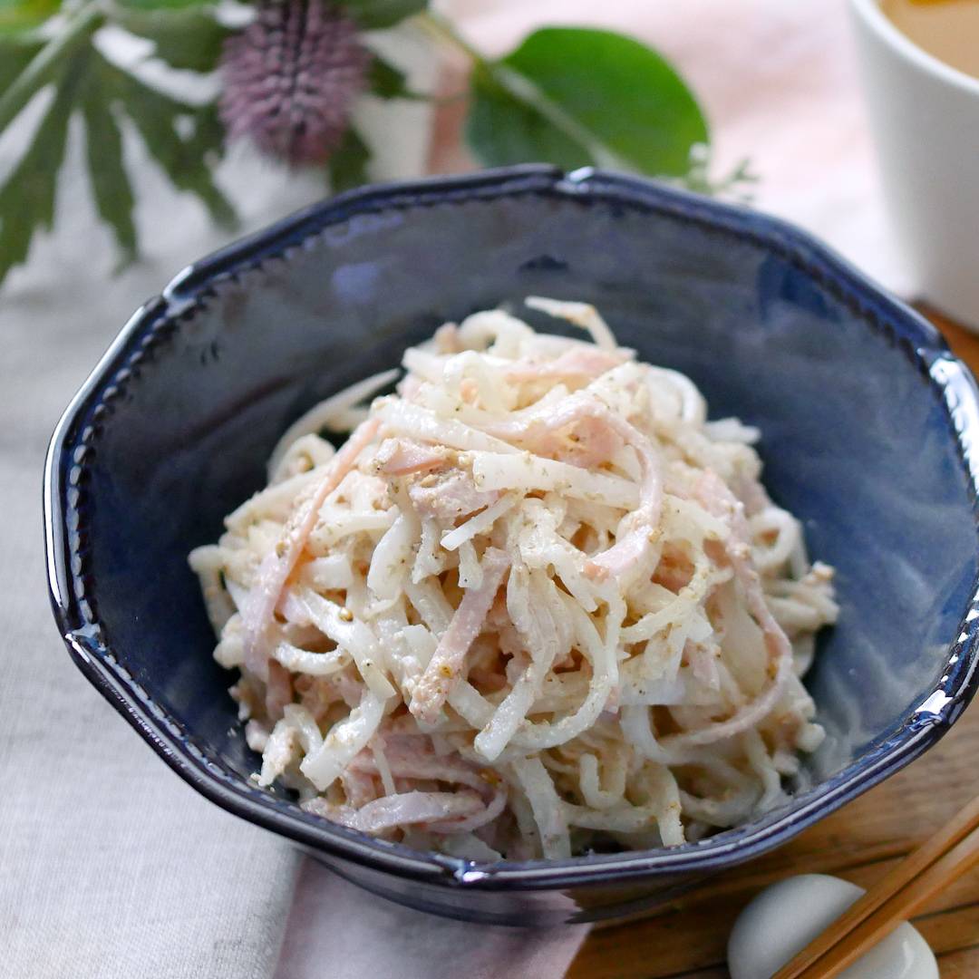 大根とハムのごまマヨサラダ
