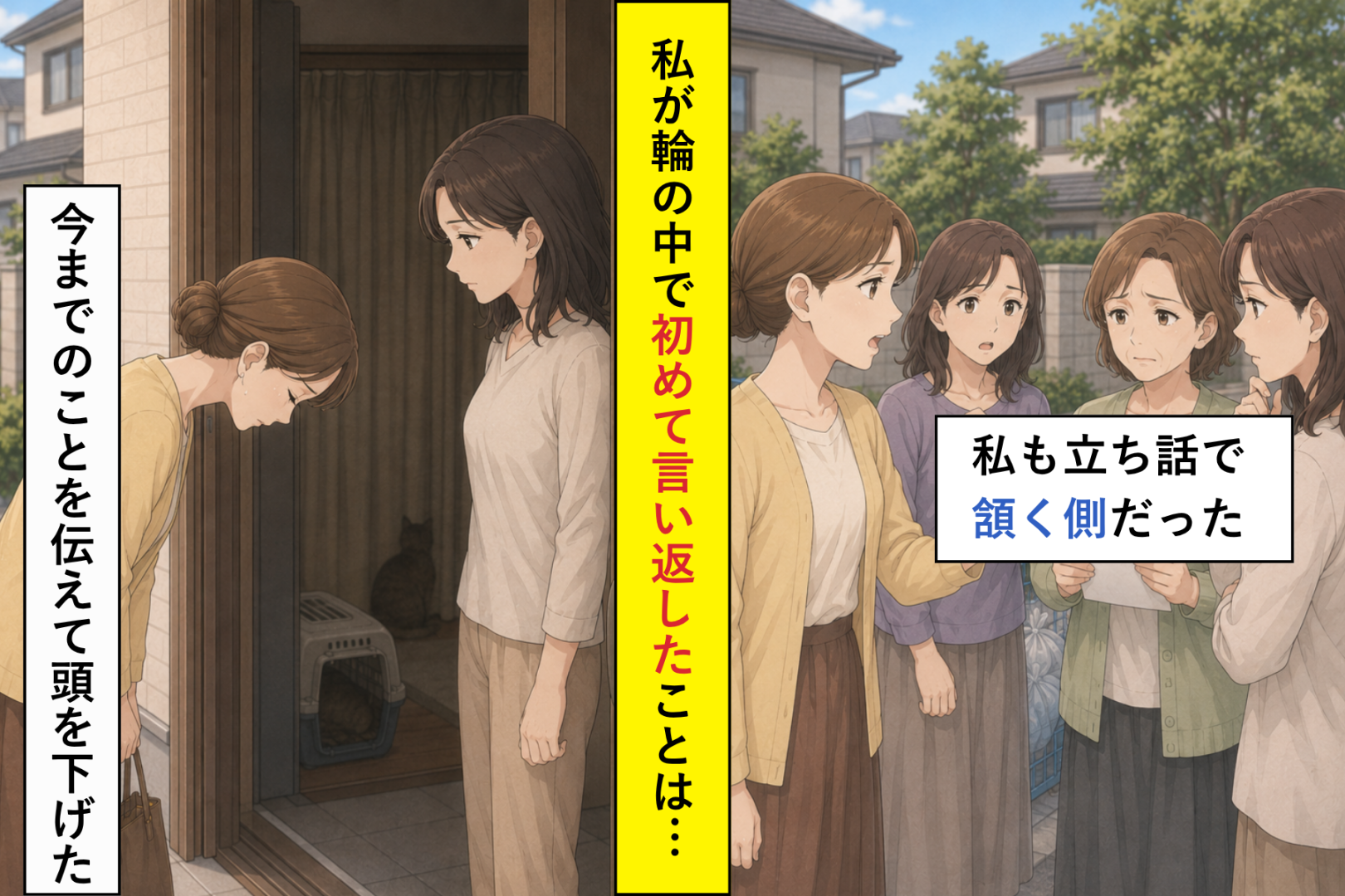 「あの家、昼間からカーテン閉めっぱなしで怪しい」に頷いた私が、輪の中で初めて言い返した日