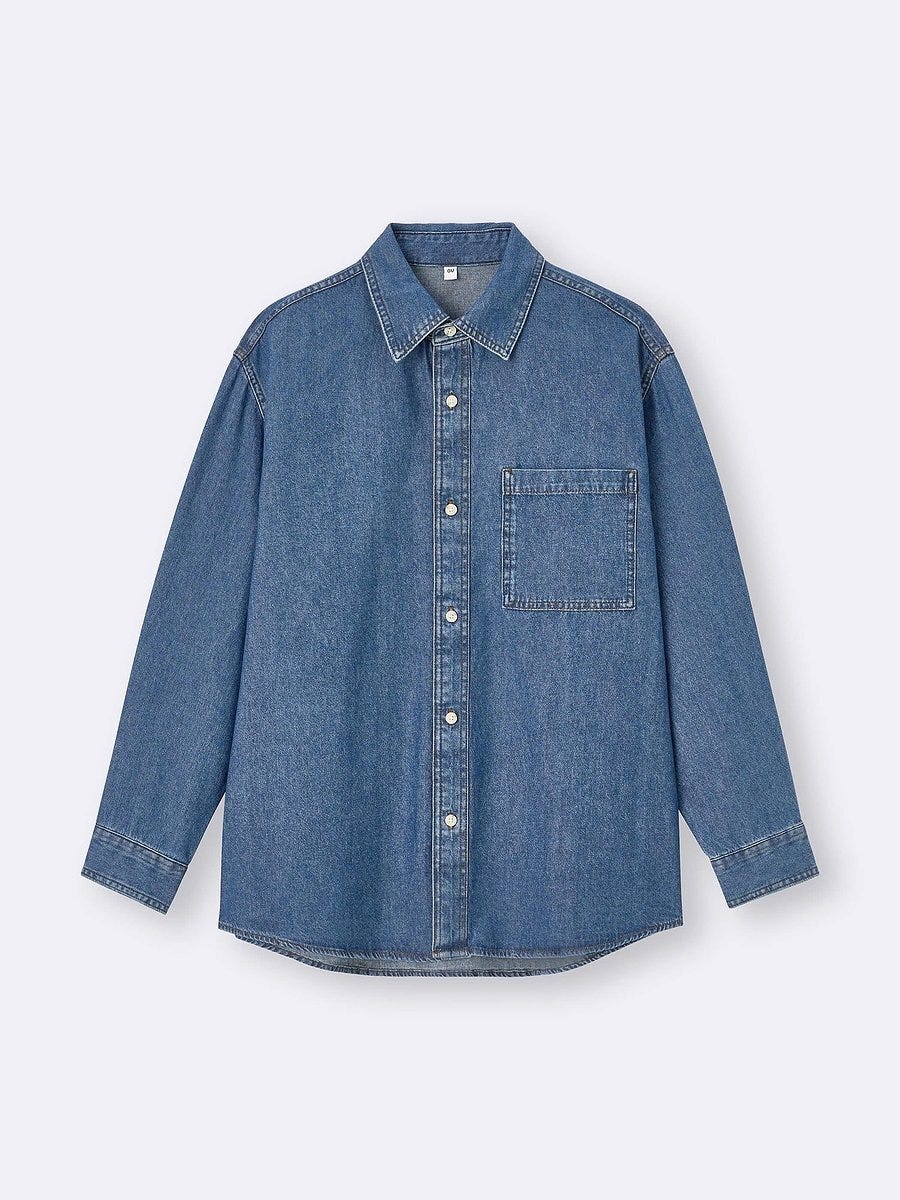 GU デニムオーバーサイズシャツ GUのデニムオーバーサイズシャツ