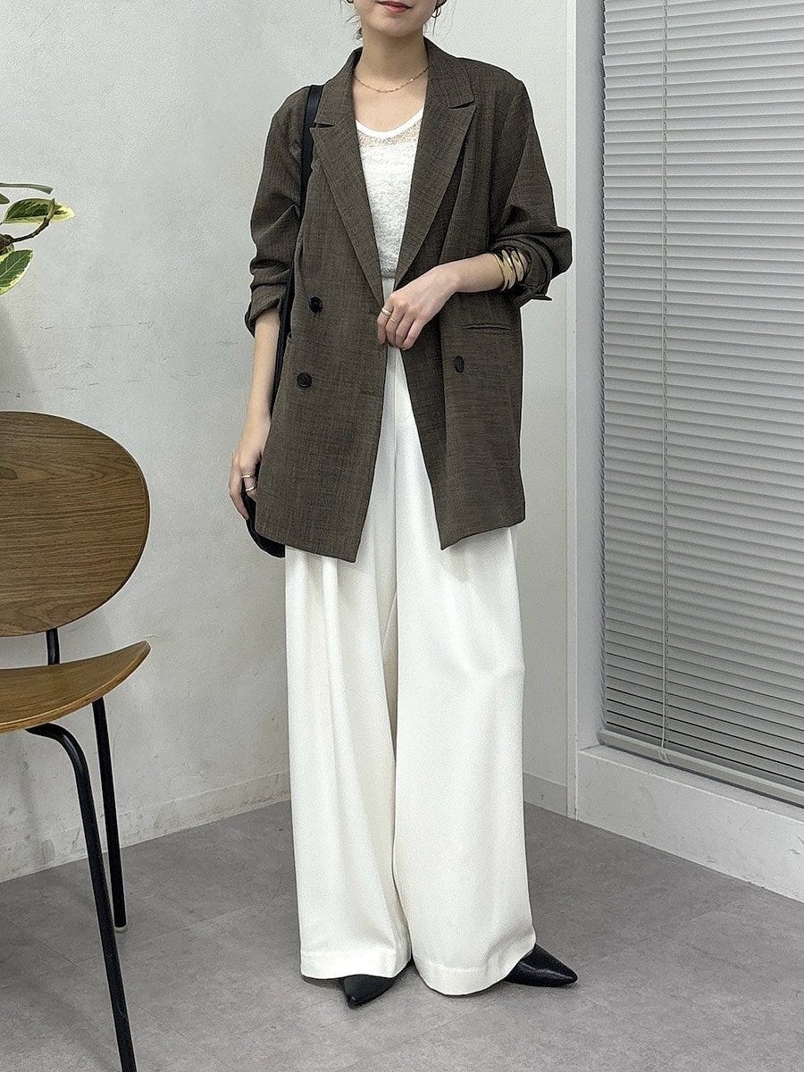 白ワイドパンツコーデ4