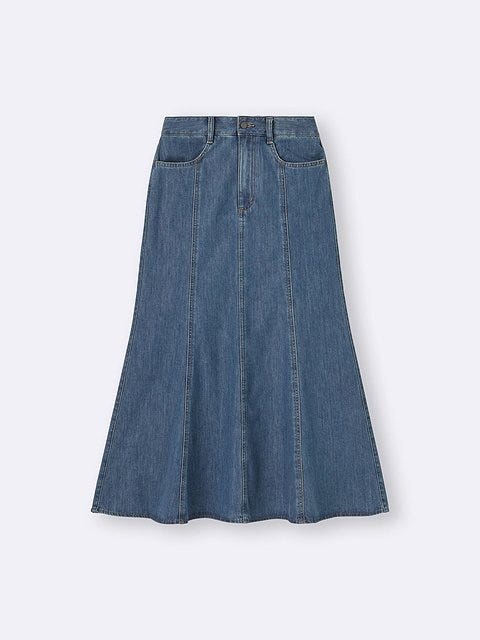 GU ライトデニムフレアマキシスカート GUのライトデニムフレアマキシスカート