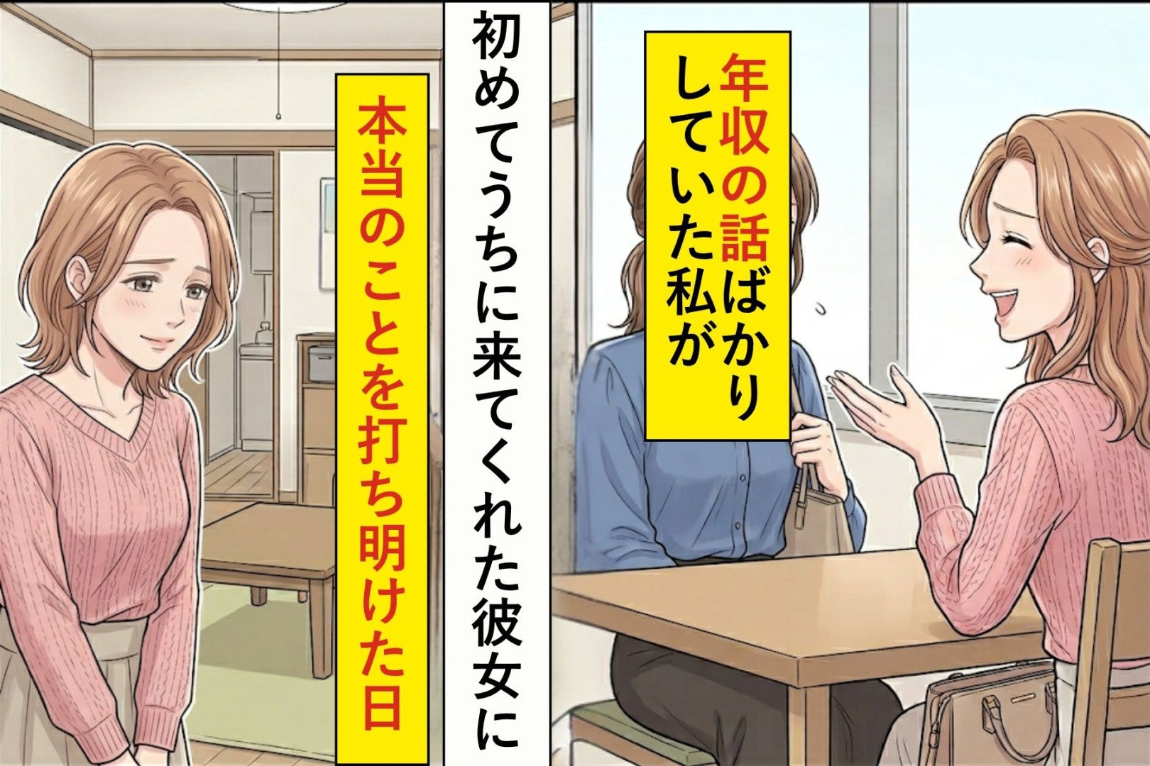 年収の話ばかりしていた私が、初めてうちに来てくれた彼女に家計の本音を打ち明けた日