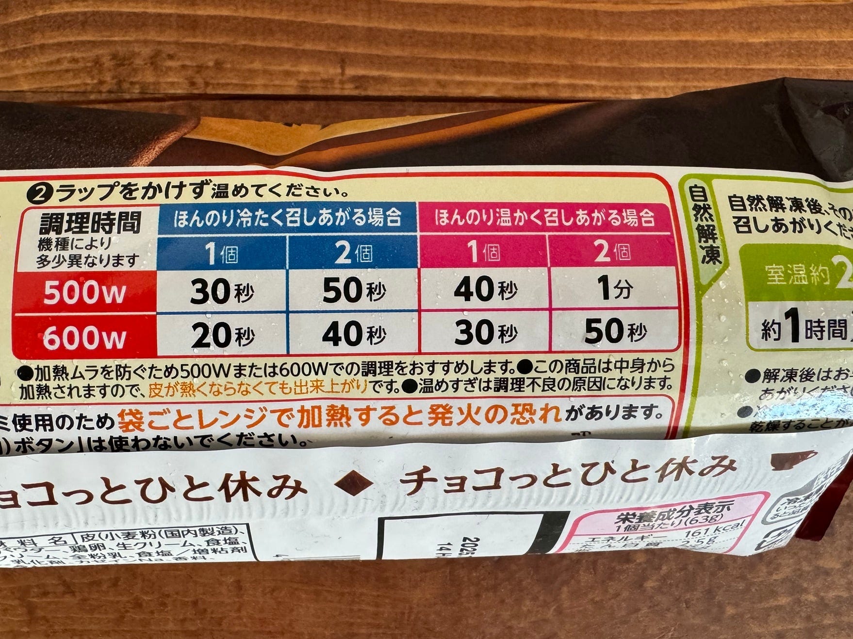 1個あたりの温め時間は20～40秒