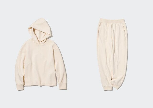 ユニクロ　uniqlo　レディース　おすすめ　オススメ　コスパ　2023　春　時短　簡単　セットアップ　ラク　楽　ドライスウェットプルパーカ　パーカ　パーカー　スウェット　ドライスウェットジョガーパンツ　ジョガーパンツ　スウェットパンツ　ドライスウェット　もちもち　もっちり