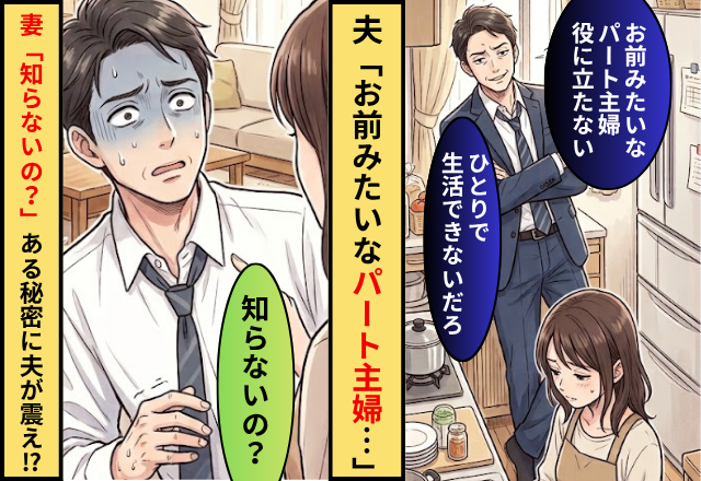 夫「パート主婦のお前は役に立ってない」妻「知らないの？」⇒妻が隠していた【ある秘密】に夫が震えた話