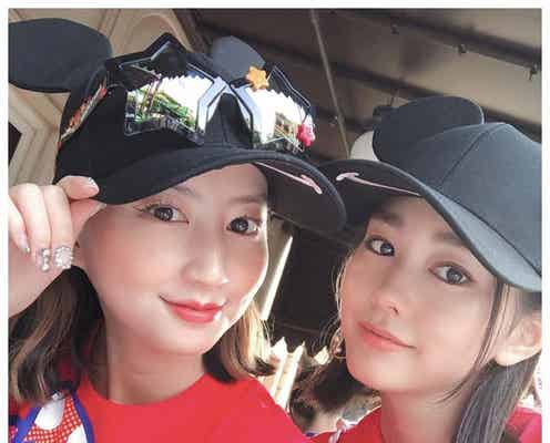 桐谷美玲&河北麻友子が“お泊りディズニー” フル装備の“みれまゆ”コンビに反響