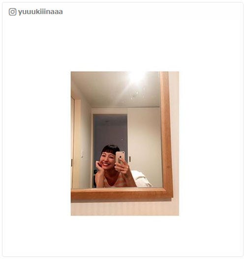 オン眉ヘアにイメチェンした木下優樹菜/木下優樹菜Instagramより