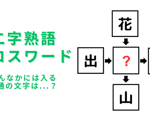 【二字熟語クロスワード】真んなかに入る漢字は?いつもより易しめかも!