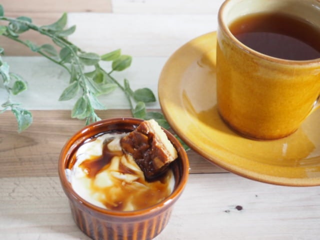 成城石井アーモンドフロランタンミニパフェにアレンジ写真