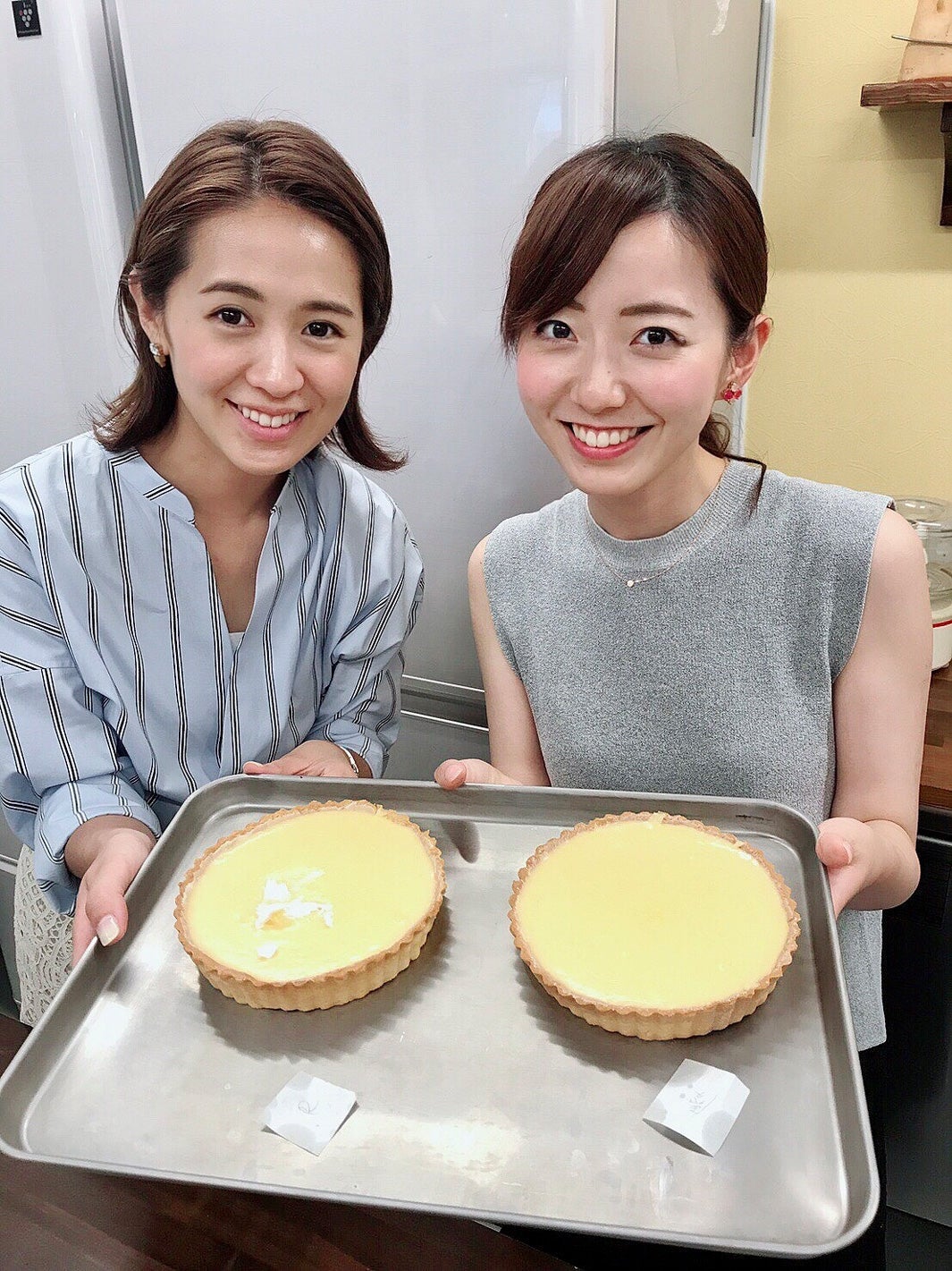 椿原アナと、お菓子教室に通っています。毎回美味しいお菓子を食べられるのがたのしみです（笑）／内田嶺衣奈アナウンサー（提供写真）
