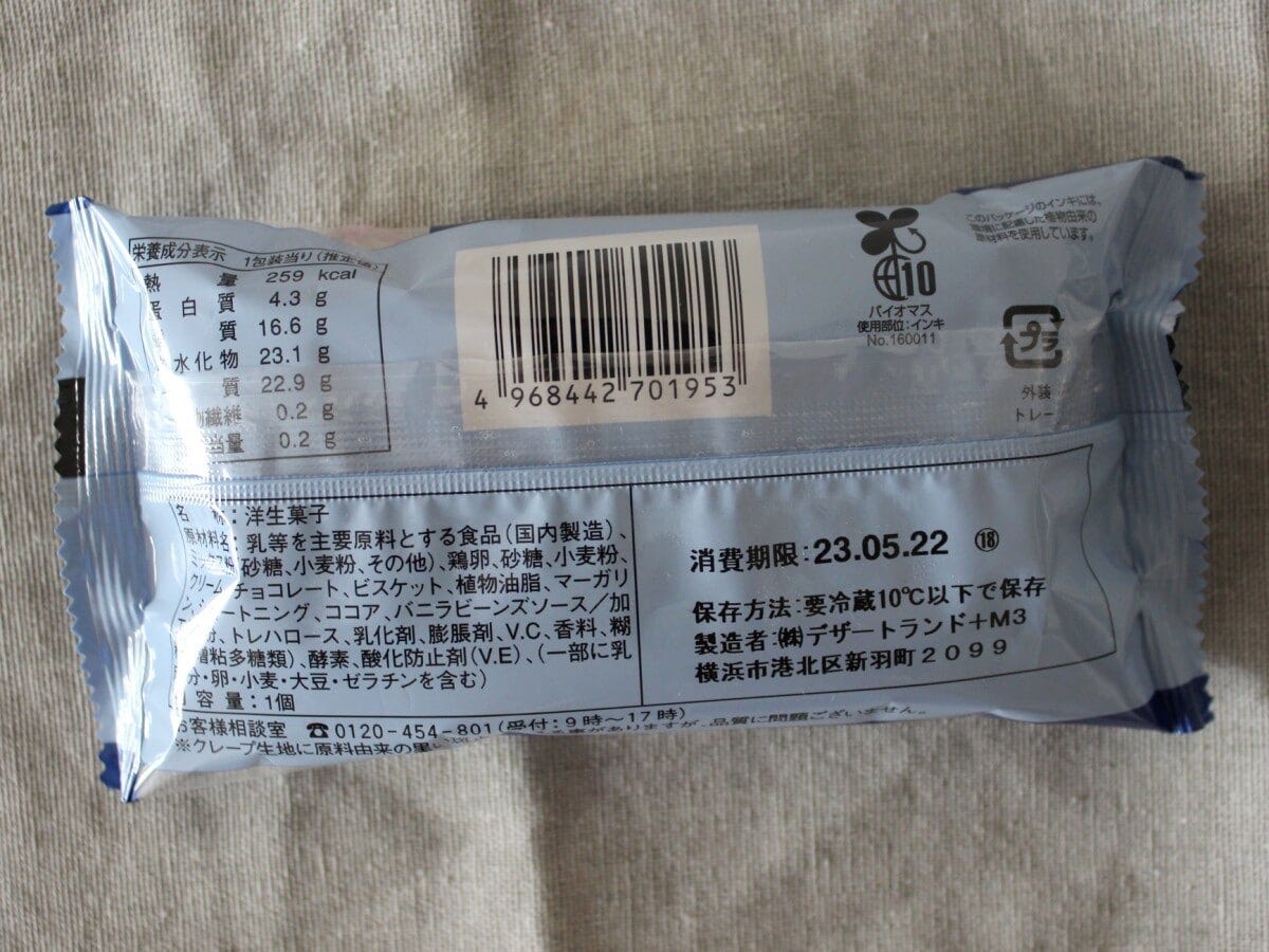 製造元のデザートランドは、クレープをはじめファミリーマートのスイーツを長年担当