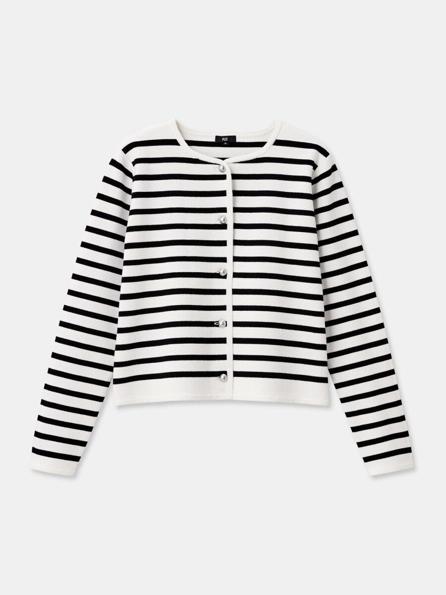 2026春plst大人女性おすすめコットンブレンドカーディガン