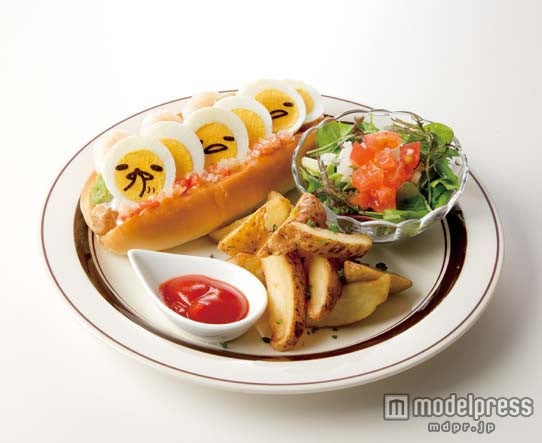 「スッパリあきらめサンド（海老アボカド＆ソーセージ）」1100円（税抜）／画像提供：クリエイト・レストランツ・ホールディングス、サンリオ