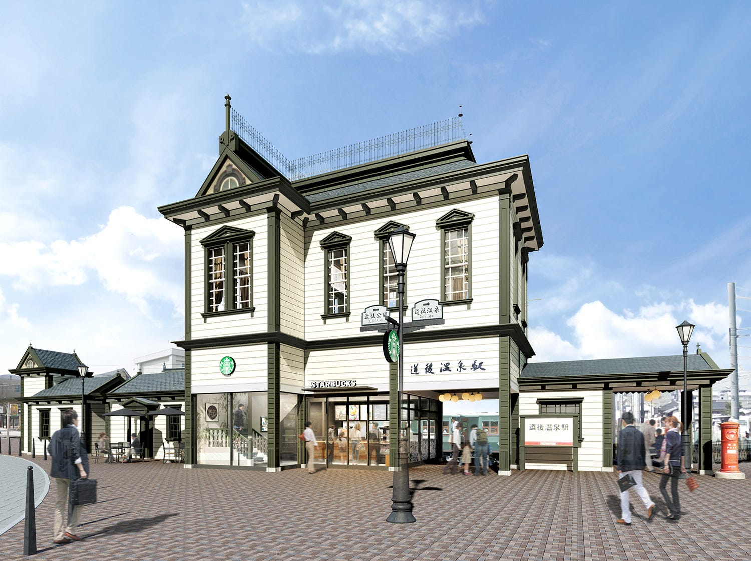道後温泉駅に洋風のスタバ誕生 歴史ある駅舎が一棟店舗に