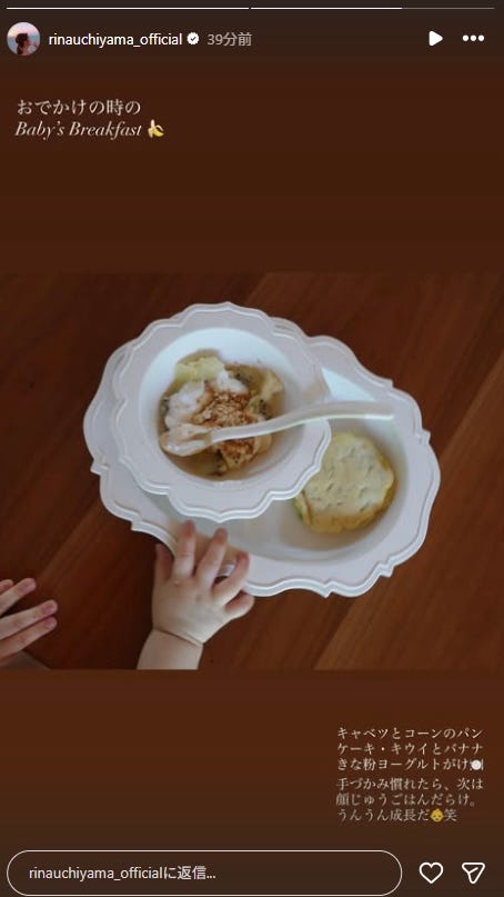 内山理名Instagramストーリーズより
